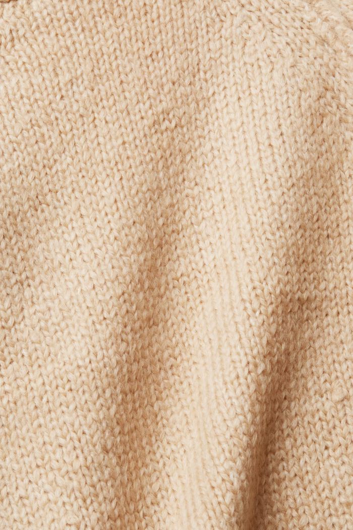 Cropped wool blend cardigan, SAND, detail image number 5