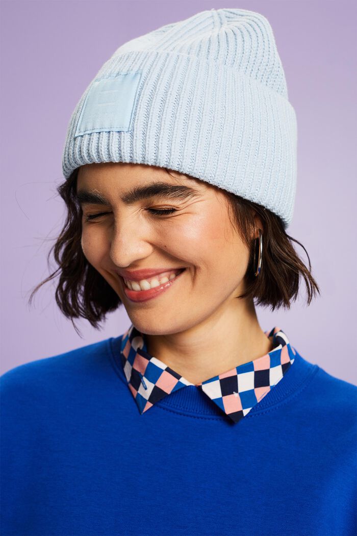 羅紋針織棉質圓帽, LIGHT BLUE, detail image number 2