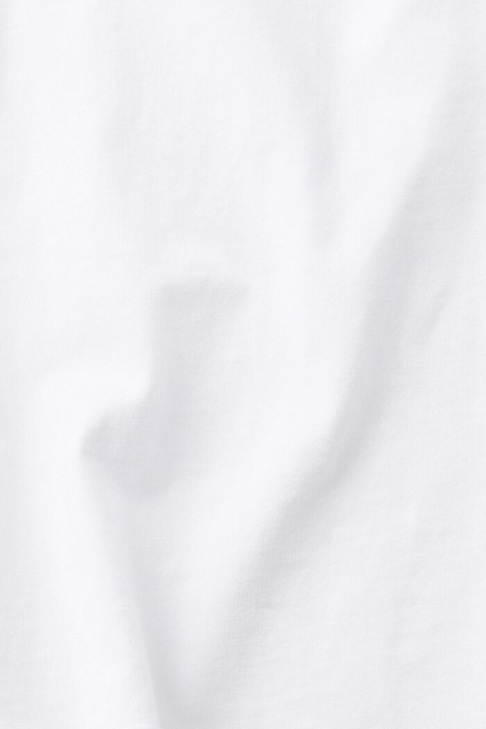 Logo Embroidered Cotton Jersey T-Shirt, WHITE, detail image number 5