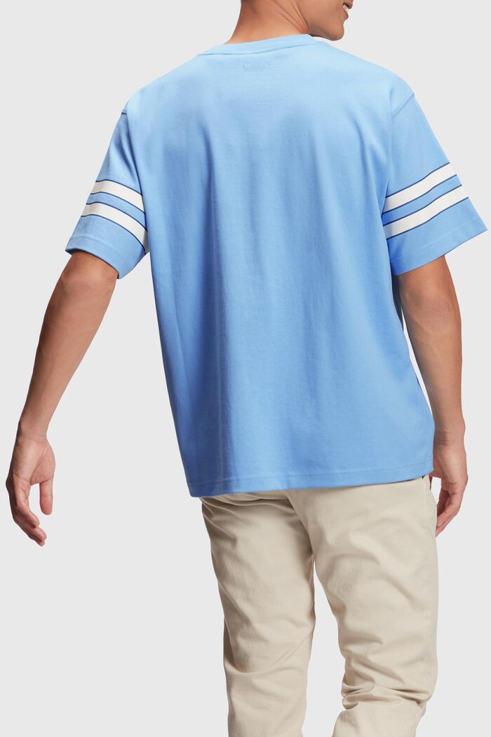 條紋袖印花T恤, 淺藍色, detail image number 1