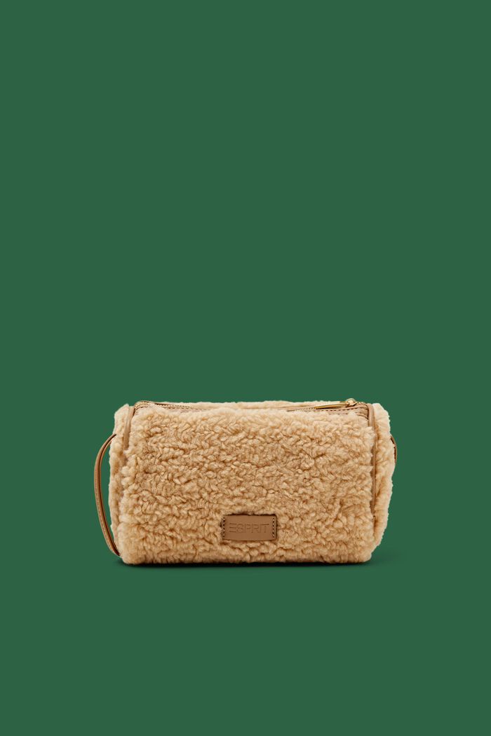 Small Teddy Fur Crossbody Bag, SAND, detail image number 0