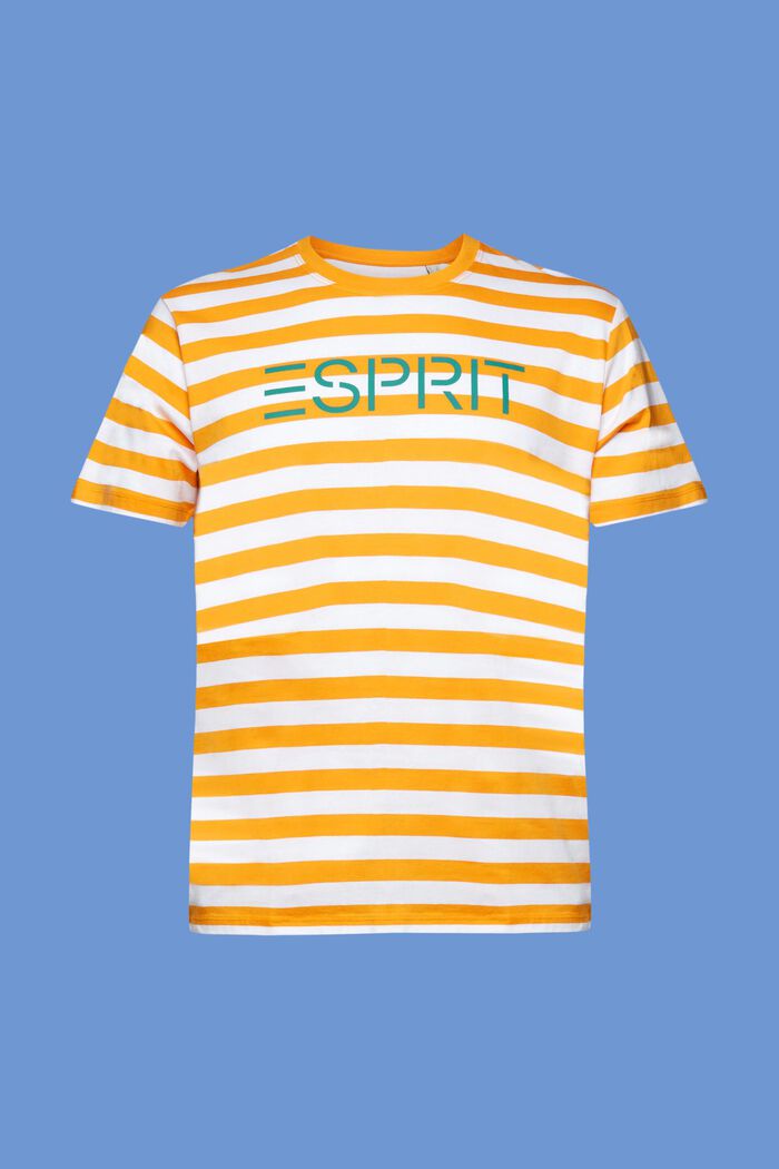 Striped Cotton T-Shirt, ORANGE, detail image number 6