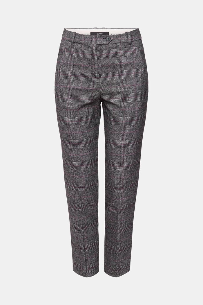 High-rise checked trousers, ANTHRACITE, detail image number 2
