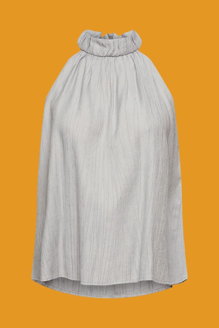 褶襉無袖女裝恤衫, 灰色, detail image number 6