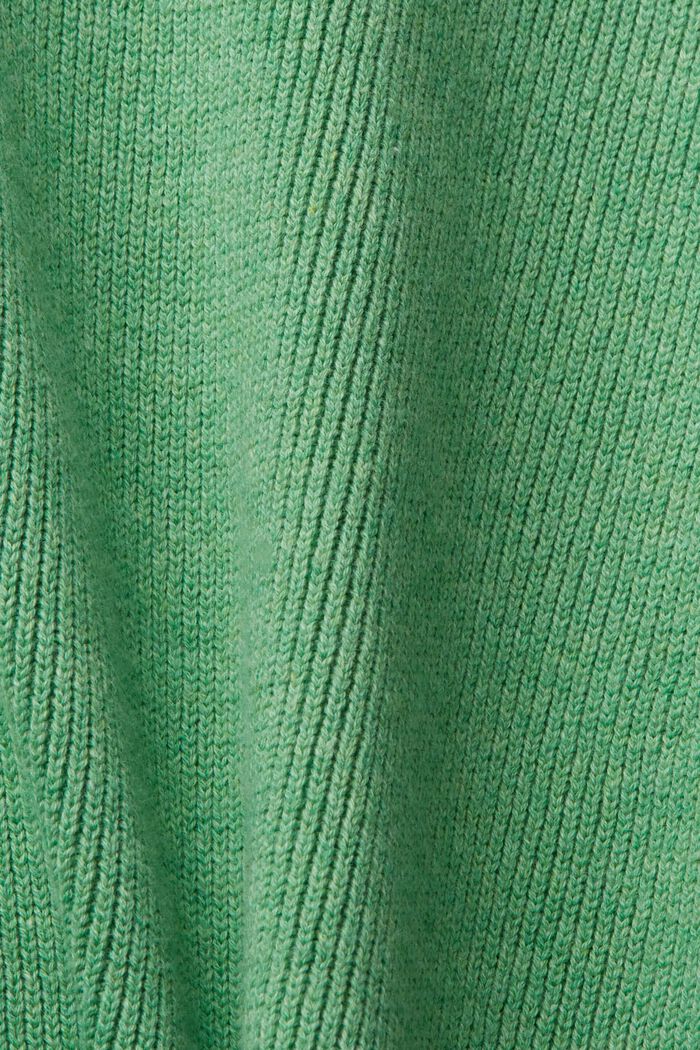 可再生棉V領套頭毛衣, 綠色, detail image number 4