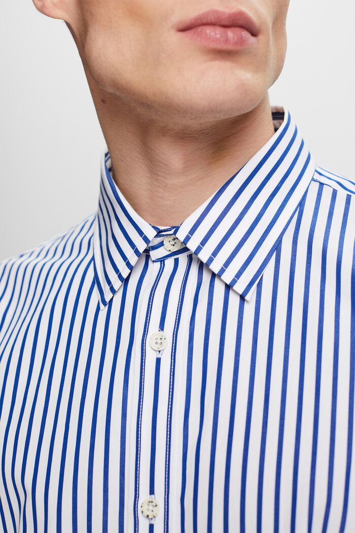 條紋府綢恤衫, 藍色, detail image number 3
