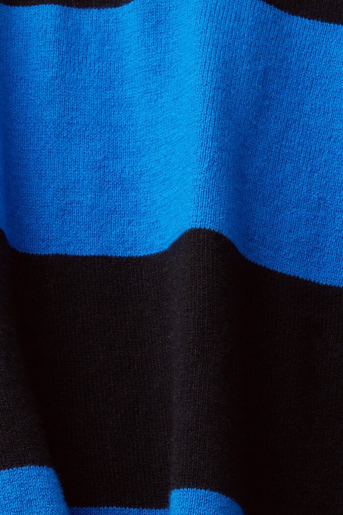 含羊絨成分的條紋套頭毛衣, 海軍藍, detail image number 5