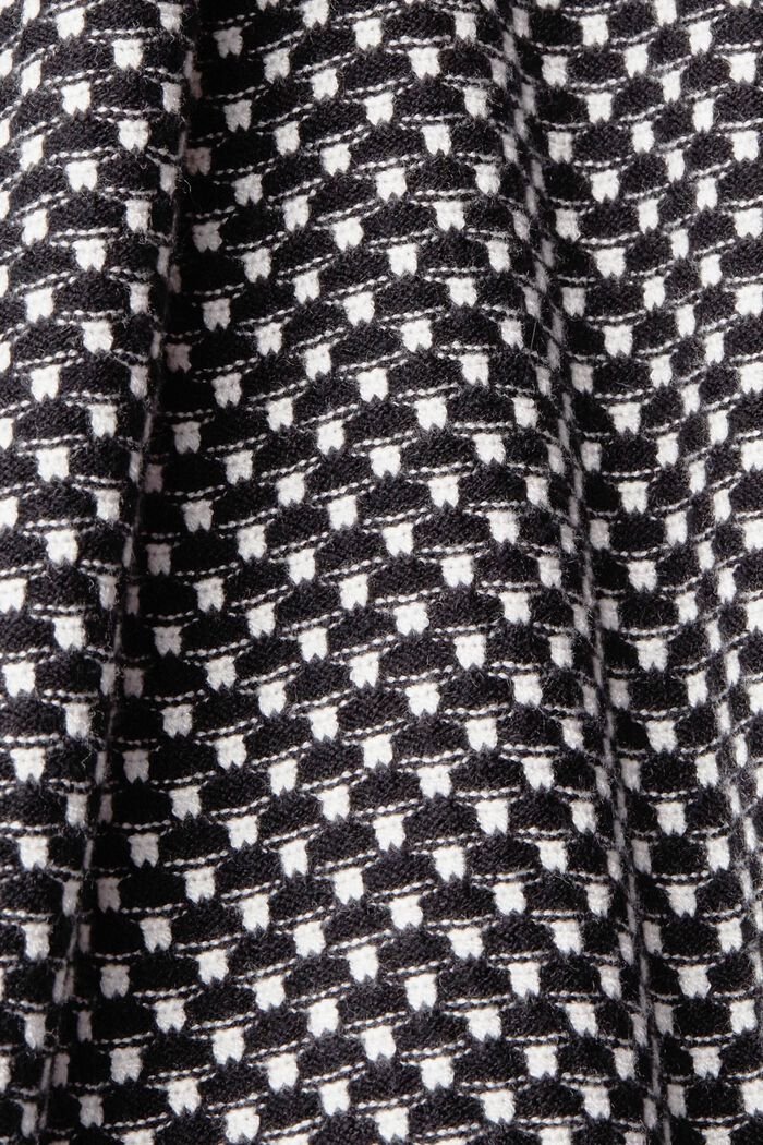 雙色紋理針織套頭毛衣, 黑色, detail image number 5