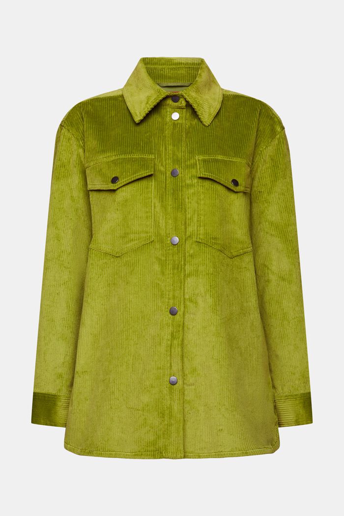 燈芯絨鈕扣恤衫, 綠色, detail image number 6