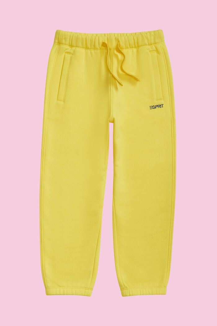 棉質混紡LOGO標誌運動褲, 黃色, detail image number 1