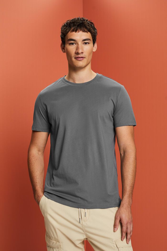 針織 T 恤, 深灰色, detail image number 0