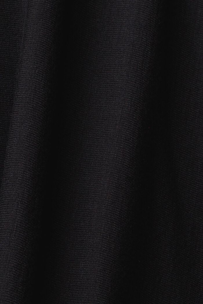 高領蝙蝠袖套頭毛衣, 黑色, detail image number 5