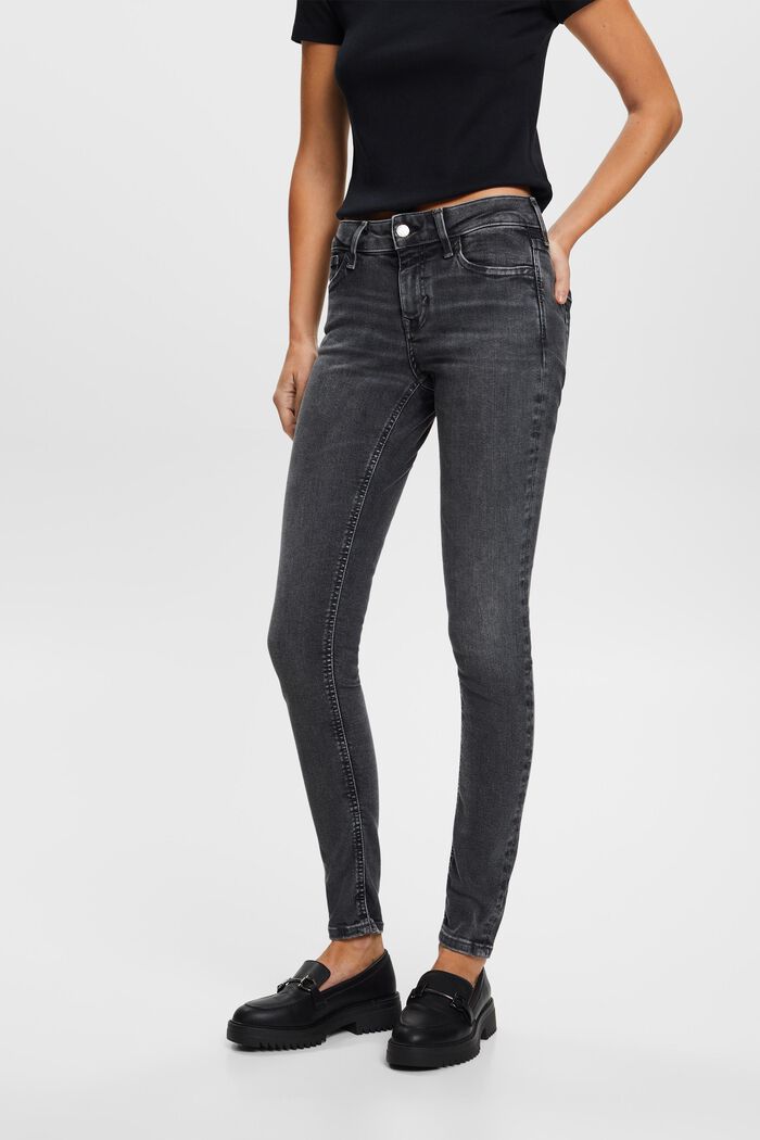 Mid-Rise Skinny Jeans, BLACK DARK WASHED, detail image number 0