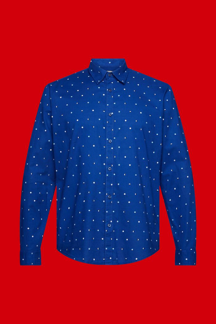 Slub cotton shirt with lunar dot pattern, INK, detail image number 5