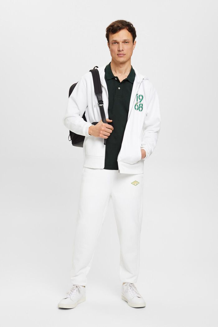 Full-length zip hoodie, WHITE, detail image number 1