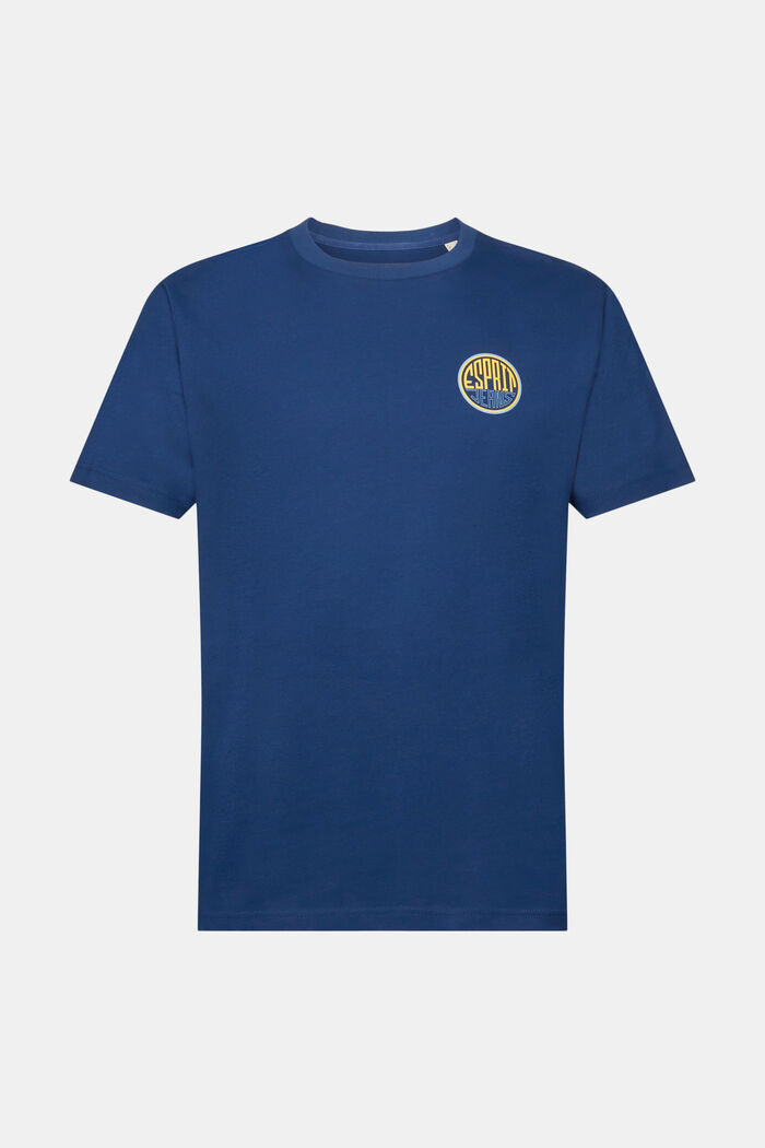 胸前LOGO標誌印花棉質T恤, 深藍色, detail image number 6
