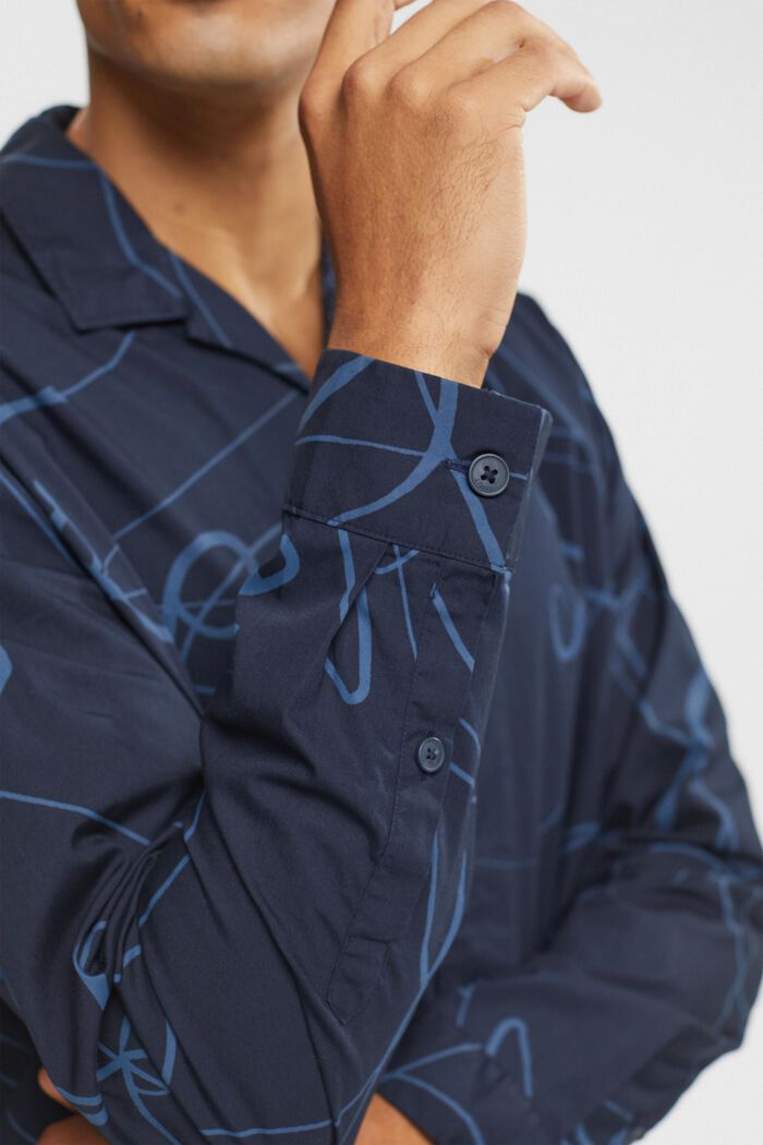 Shirt with a pattern, NAVY, detail image number 0