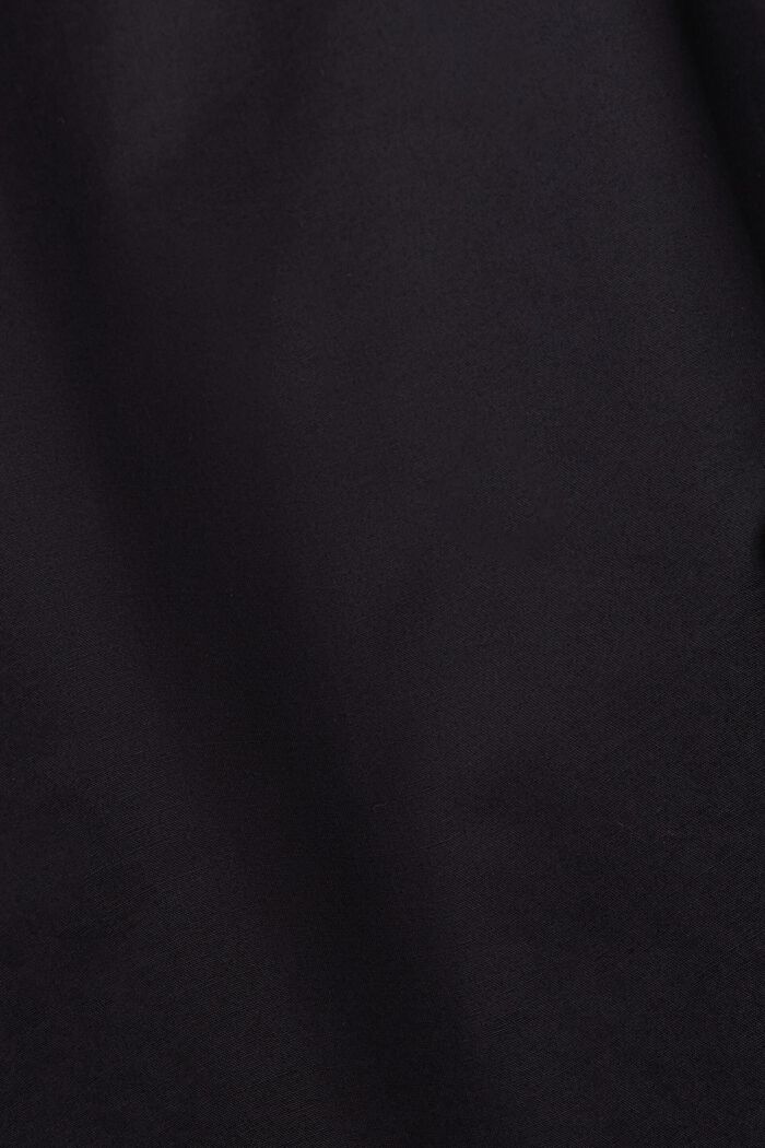 圓領有機棉女裝恤衫, 黑色, detail image number 4