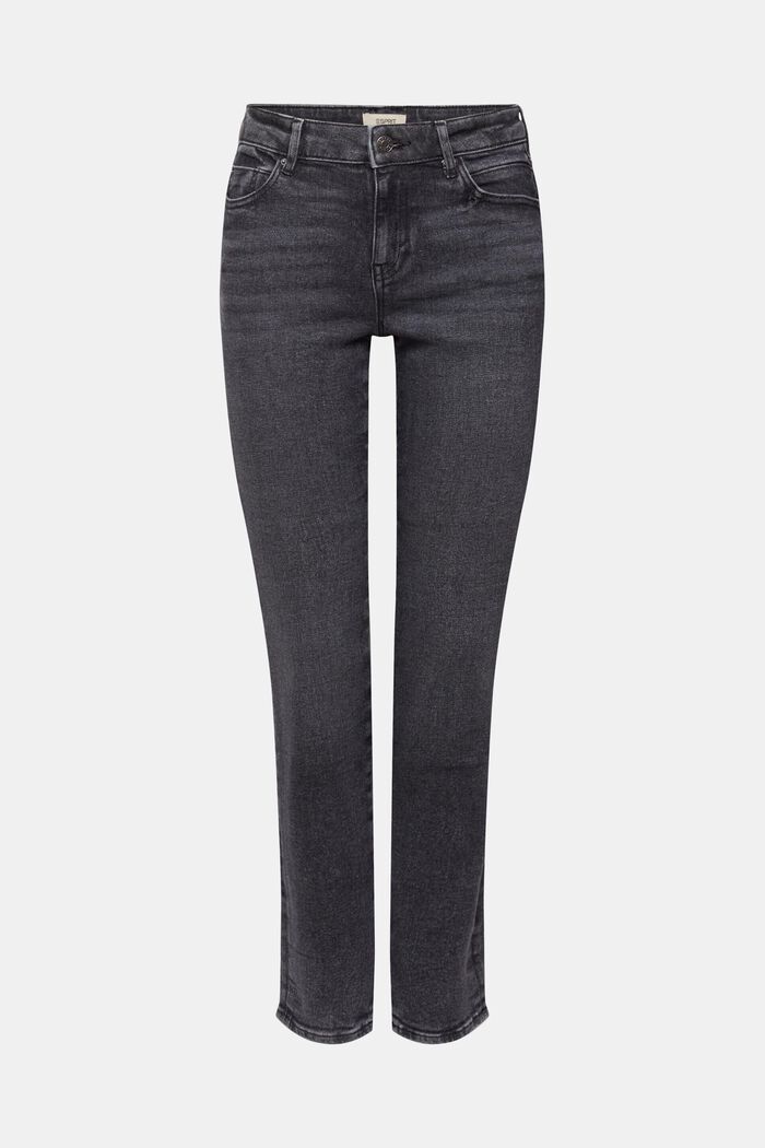 High-Rise Straight Jeans, GREY DARK WASHED, detail image number 2