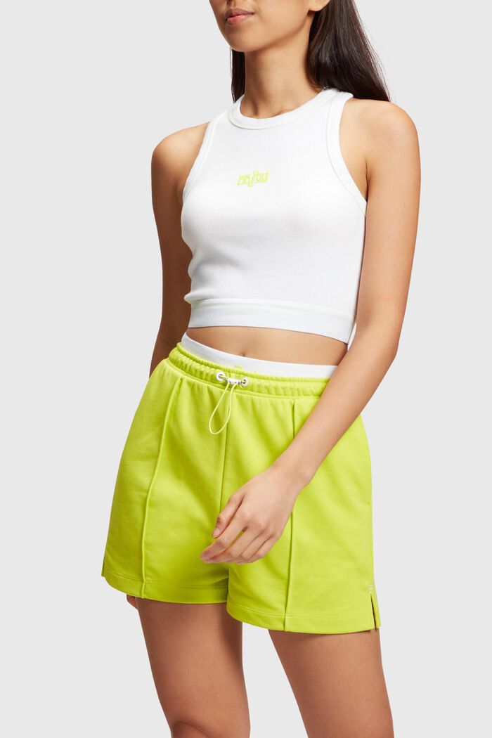 2-in-1 Neon Pop Print Logo Cropped Sweat Set, LIME YELLOW, detail image number 3