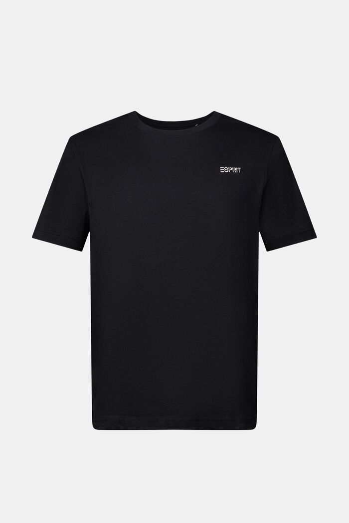 LOGO標誌棉質T恤, 黑色, detail image number 6