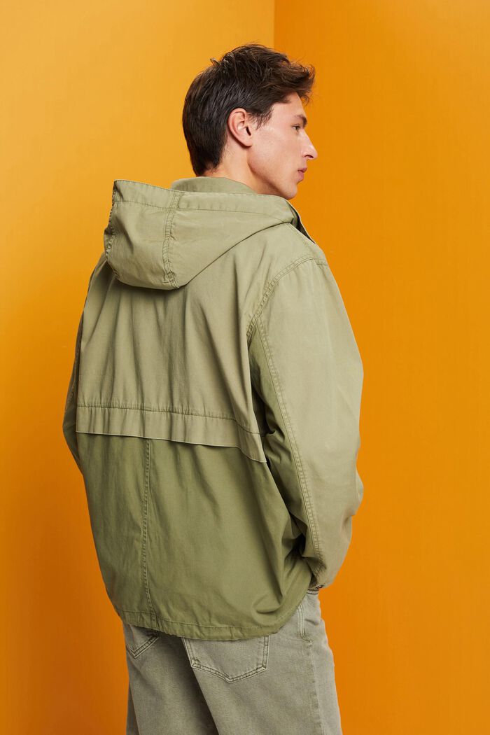 Transitional parka jacket, 100% cotton, OLIVE, detail image number 3