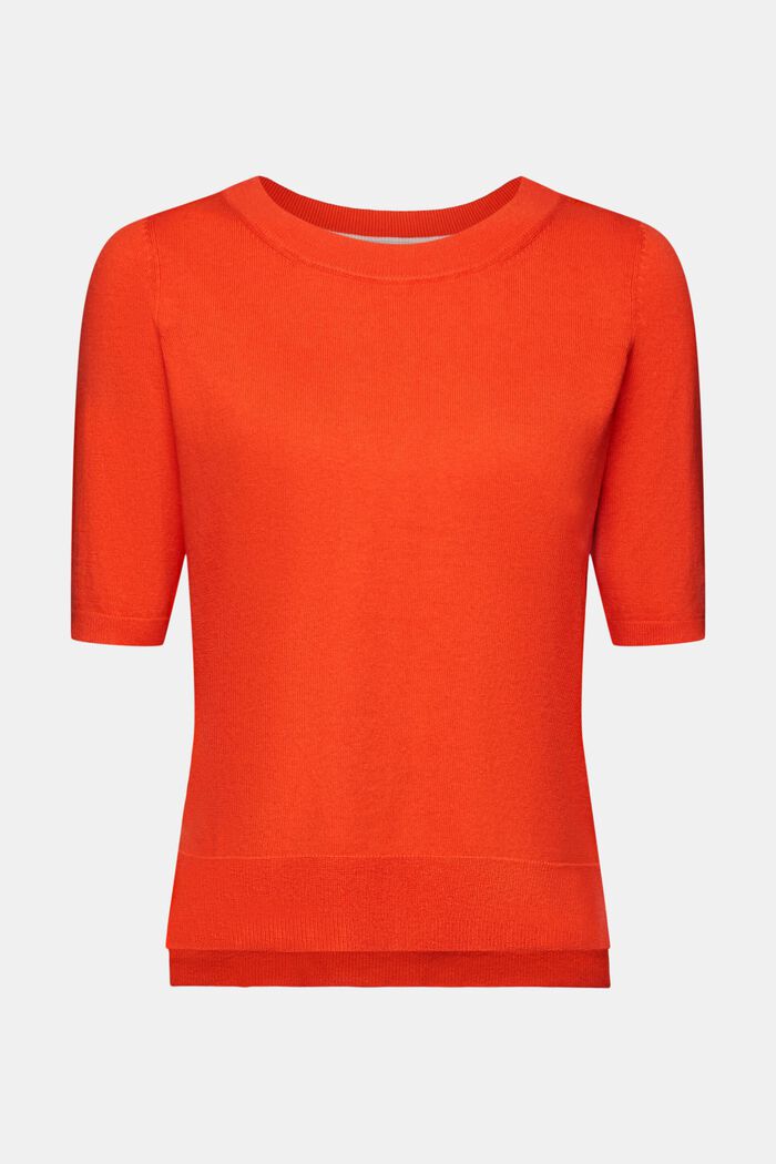 短袖針織毛衣, 橙紅色, detail image number 6