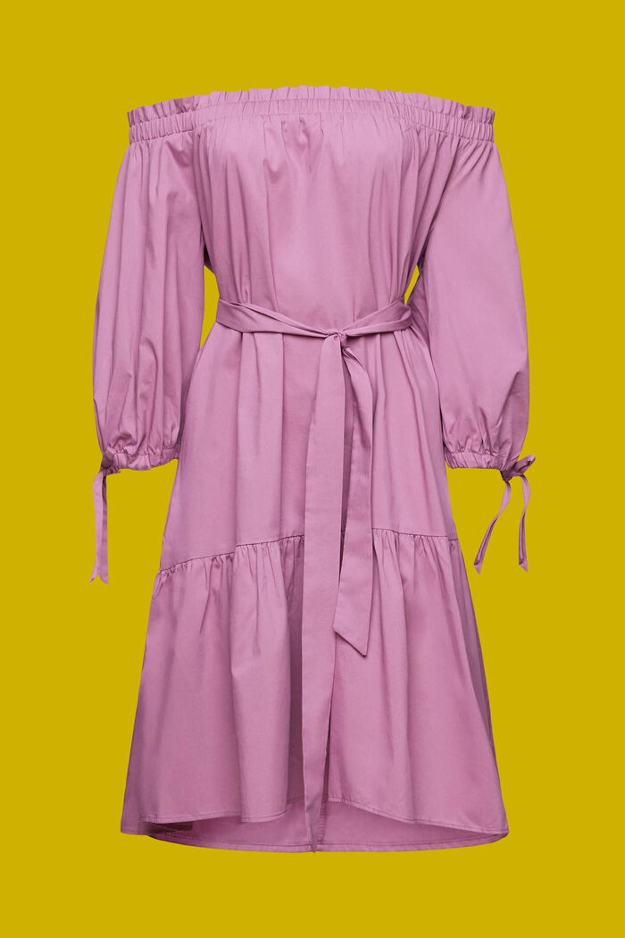露肩府綢迷你連身裙, 紫色, detail image number 5