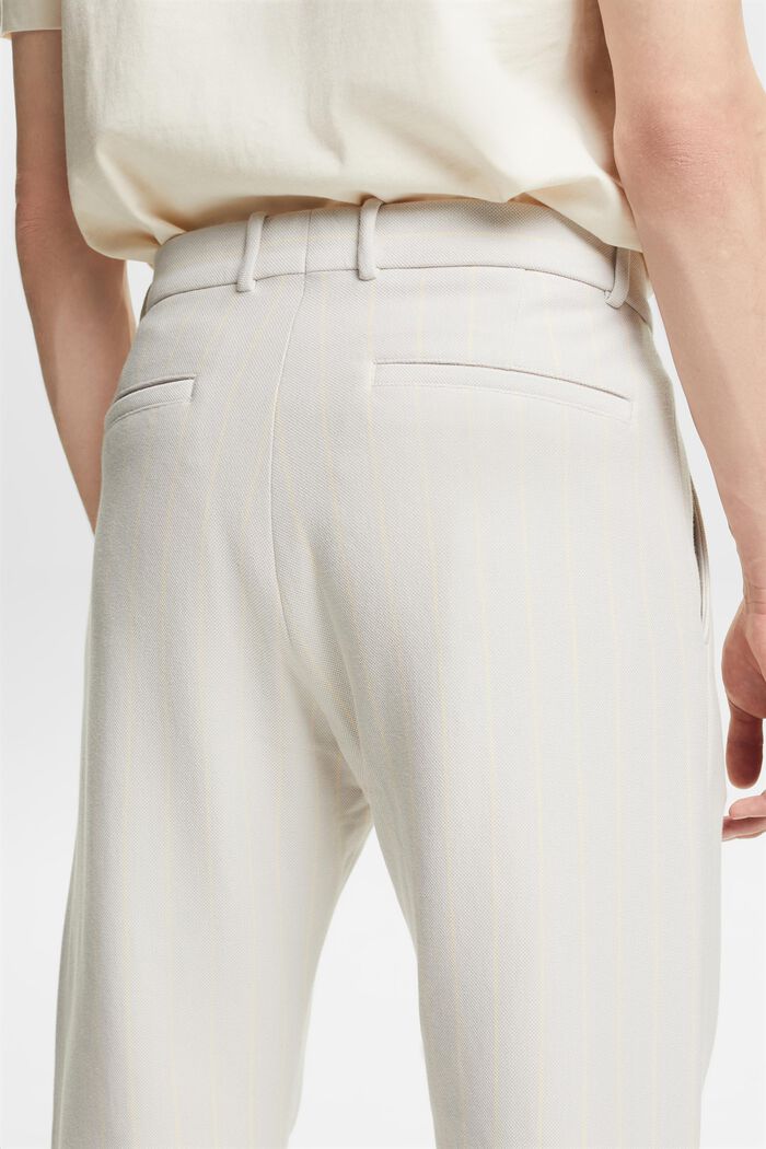 Cotton Pique Pinstripe Suit Pants, LIGHT GREY, detail image number 3