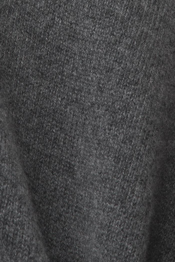 羊絨高圓翻領套頭衫, 深灰色, detail image number 6