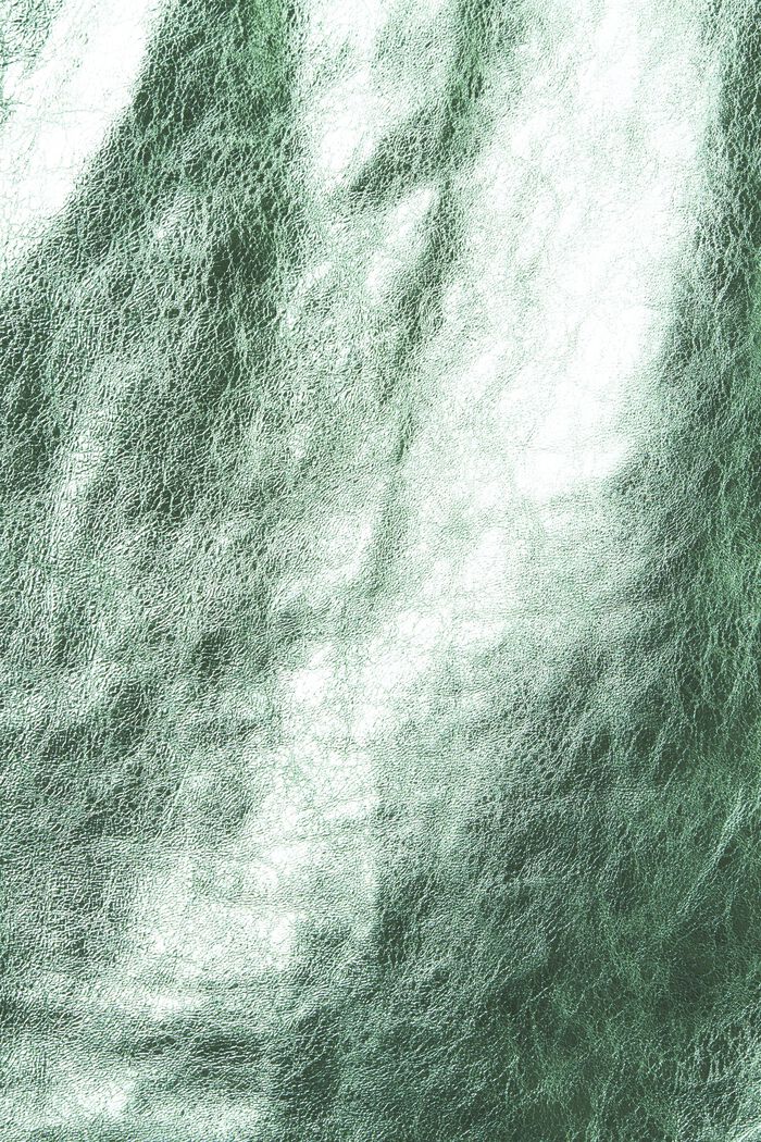 Coated Metallic Leather Skirt, LIGHT AQUA GREEN, detail image number 6