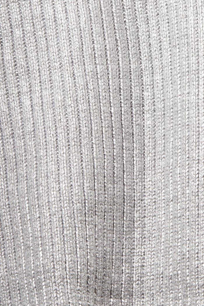 Metallic金屬光感絞花針織毛衣, 銀色, detail image number 5