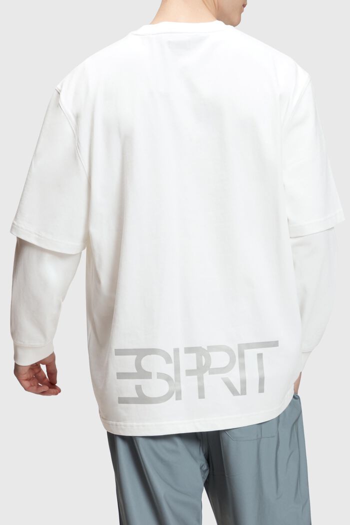 Oversized double-sleeve t-shirt, WHITE, detail image number 1