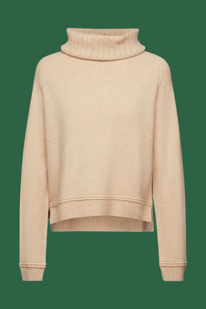 Cashmere Turtleneck Sweater, SAND, detail image number 6