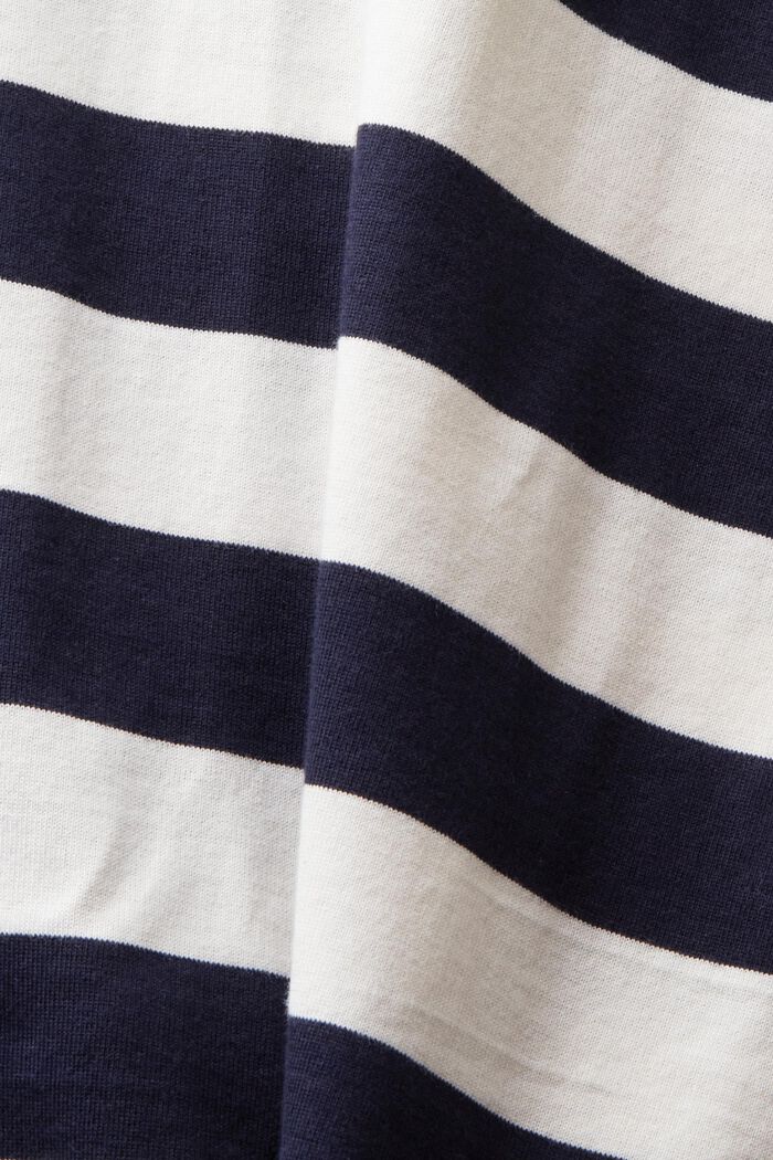 Striped Logo Cotton T-Shirt, NAVY, detail image number 6