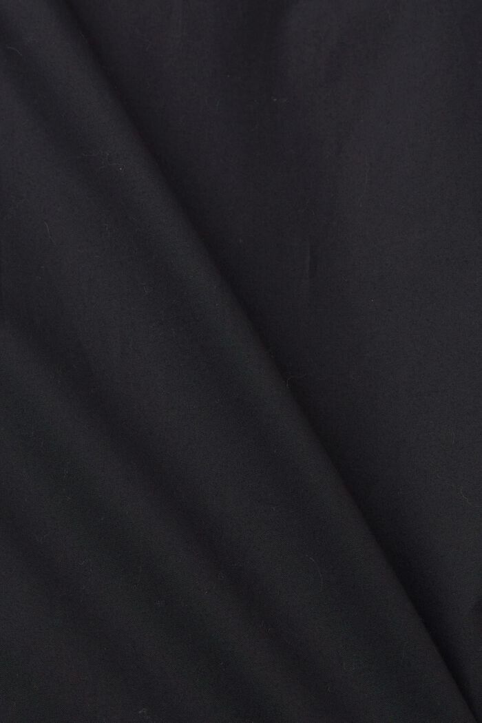 棉質扣角領恤衫, 黑色, detail image number 4