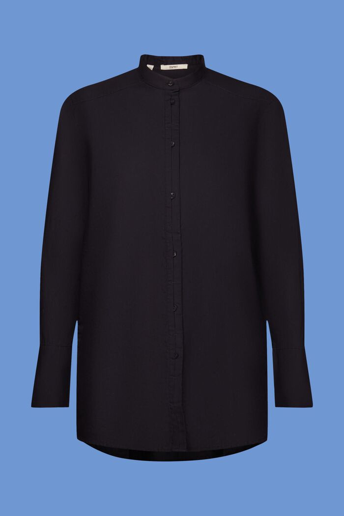 圓領有機棉女裝恤衫, 黑色, detail image number 5