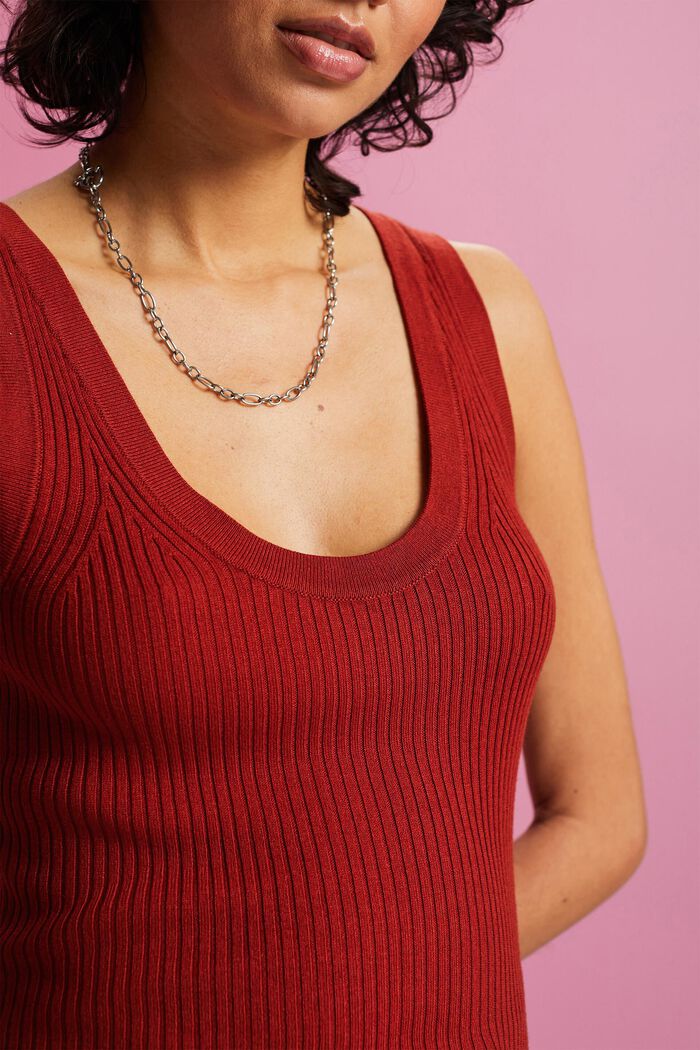 Ribbed-Knit Tank, TERRACOTTA, detail image number 2