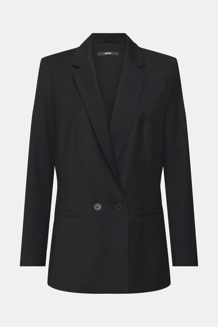 SOFT WOOL Mix & Match雙排扣西裝外套, 黑色, detail image number 2