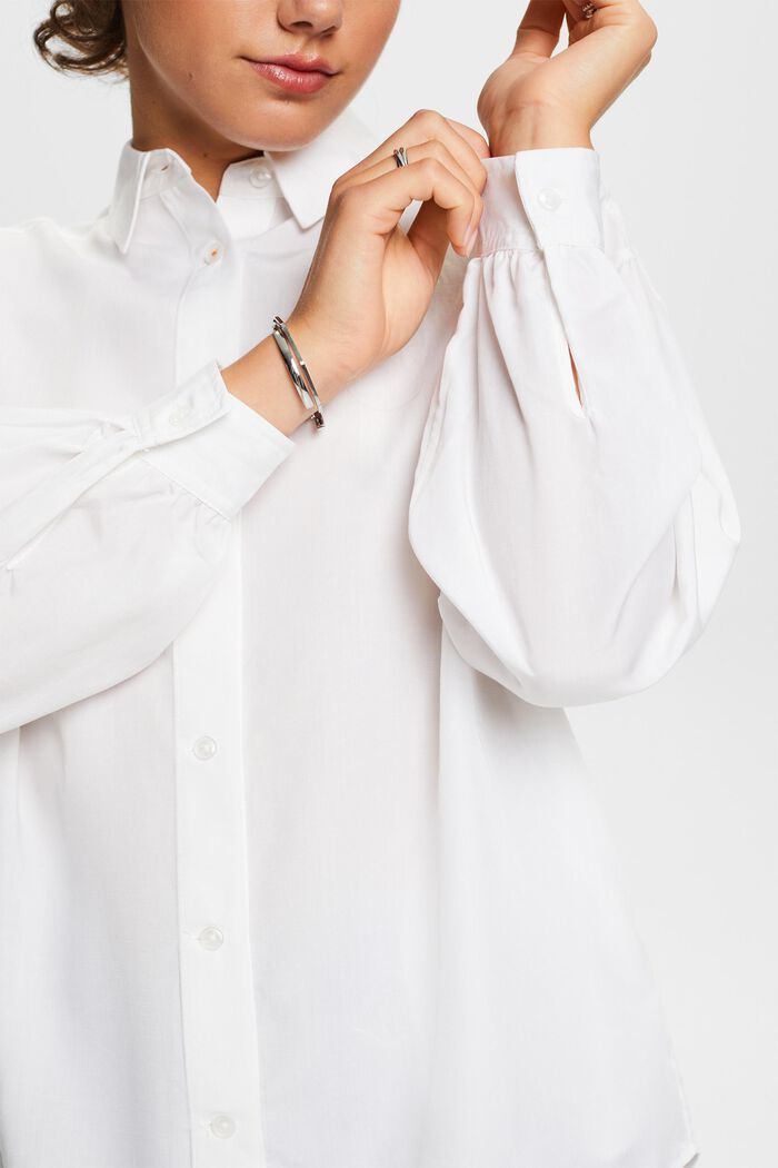 超大廓形女裝恤衫, 白色, detail image number 2