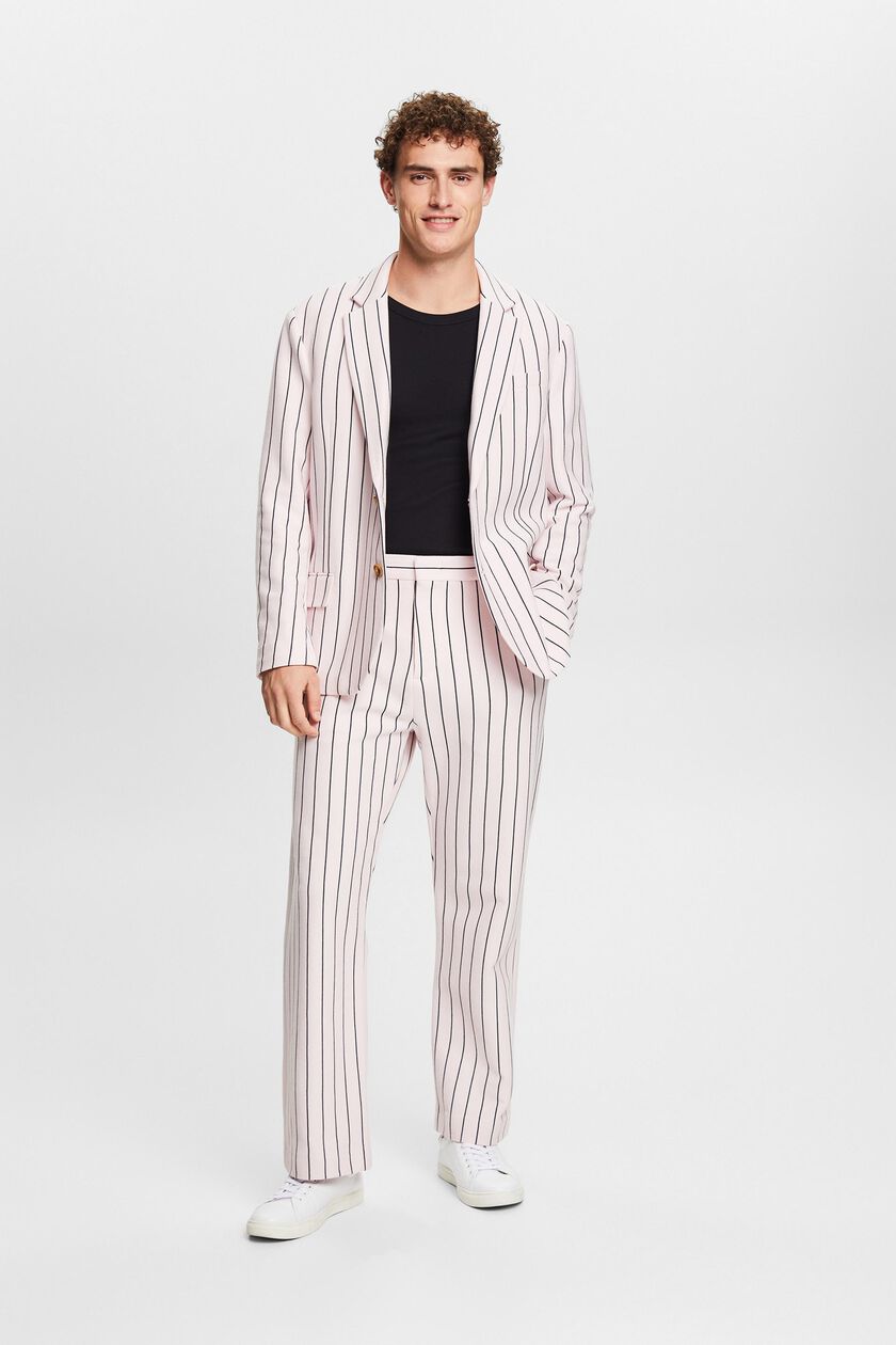 Cotton Pique Pinstripe Suit Pants