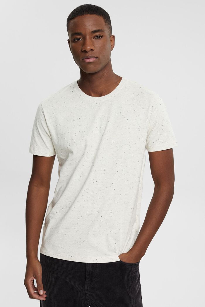 混色針織 T 恤, 白色, detail image number 0