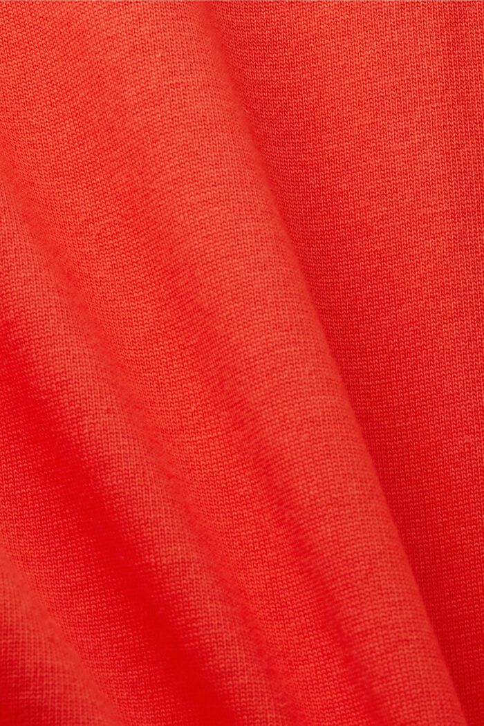 幾何印花有機棉T恤, 橙紅色, detail image number 5
