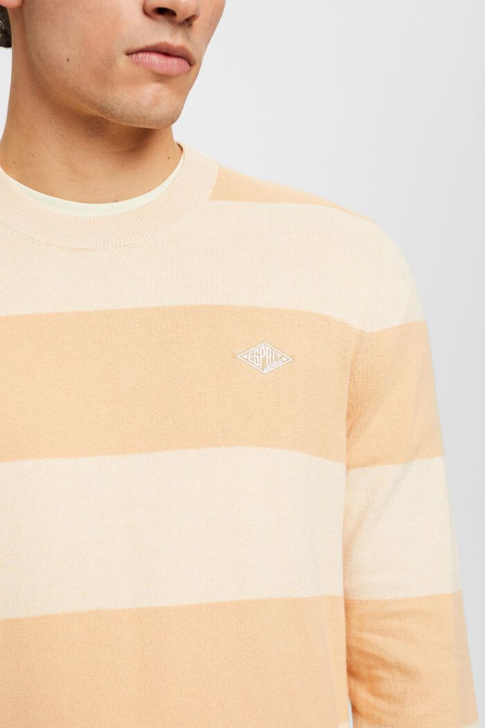 Striped knit jumper with cashmere, SAND, detail image number 2