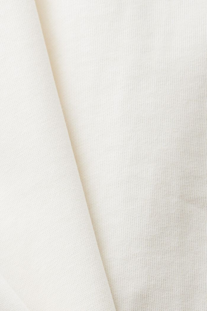 100%純棉厚平織布LOGO標誌T恤, 白色, detail image number 5