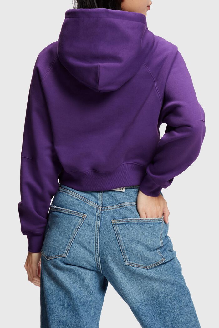 短款LOGO圖案連帽衛衣, 紫色, detail image number 1