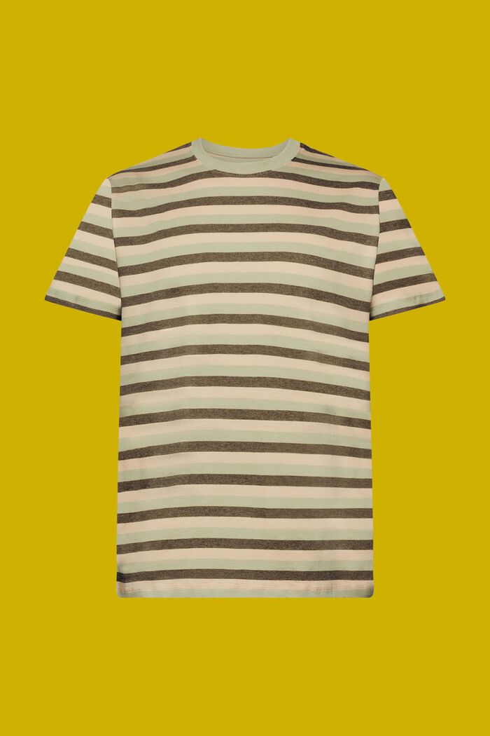 100%純棉條紋平織布T恤衫, 淺綠色, detail image number 6