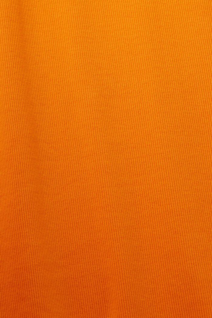 ‌彈力棉羅紋平織布中長款連身裙, 橙色, detail image number 5