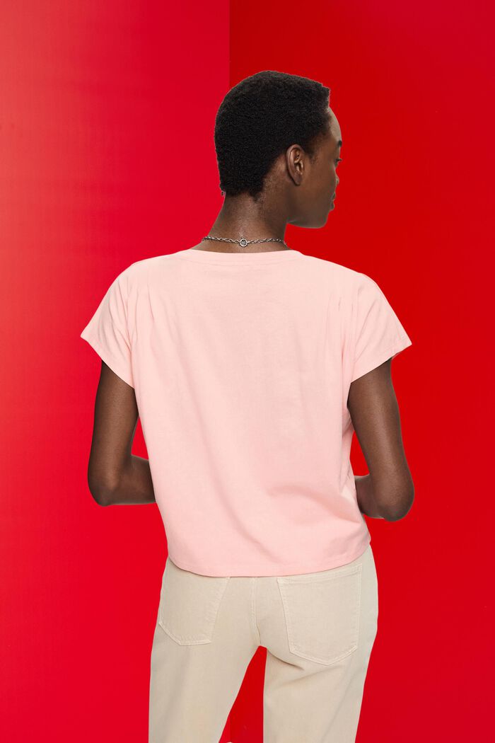 褶皺細節T恤, 粉紅色, detail image number 3