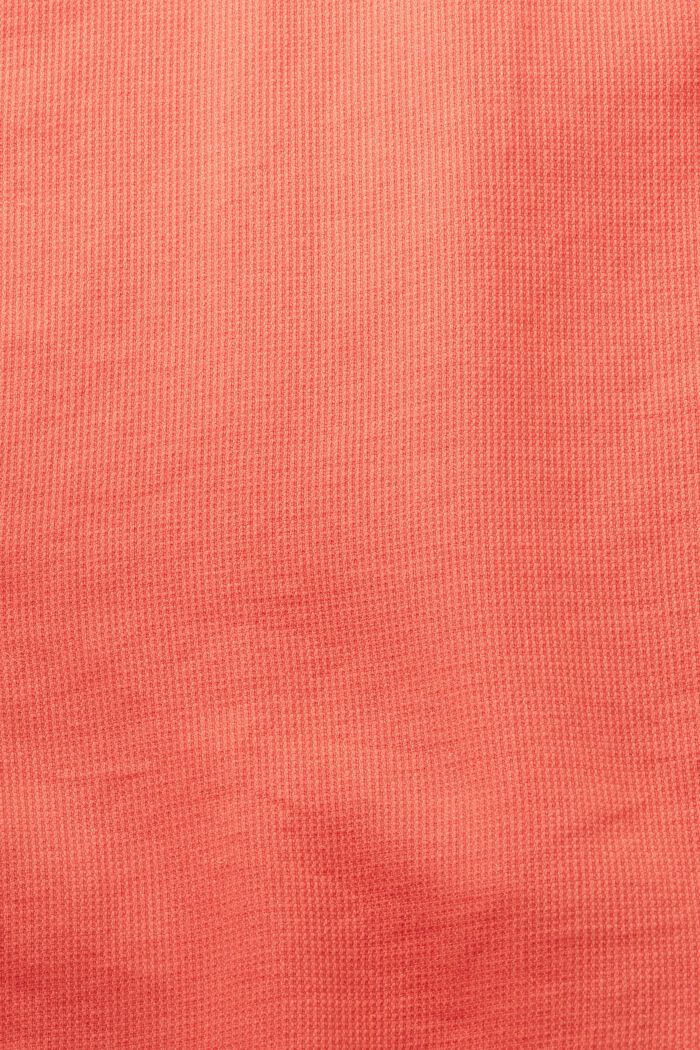 100%純棉紋理感修身恤衫, 珊瑚色, detail image number 5